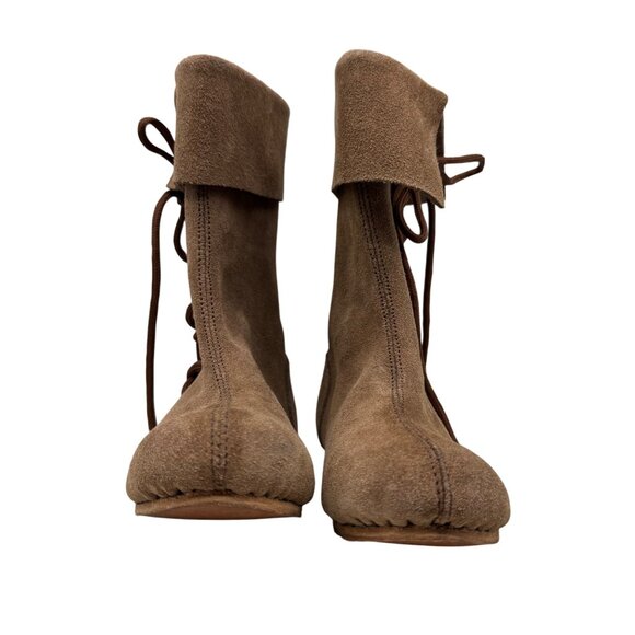 Leonardo Carbone 007 Brown Suede Medieval Cuff boots Women size EU36/US 5.5 - Picture 4 of 14